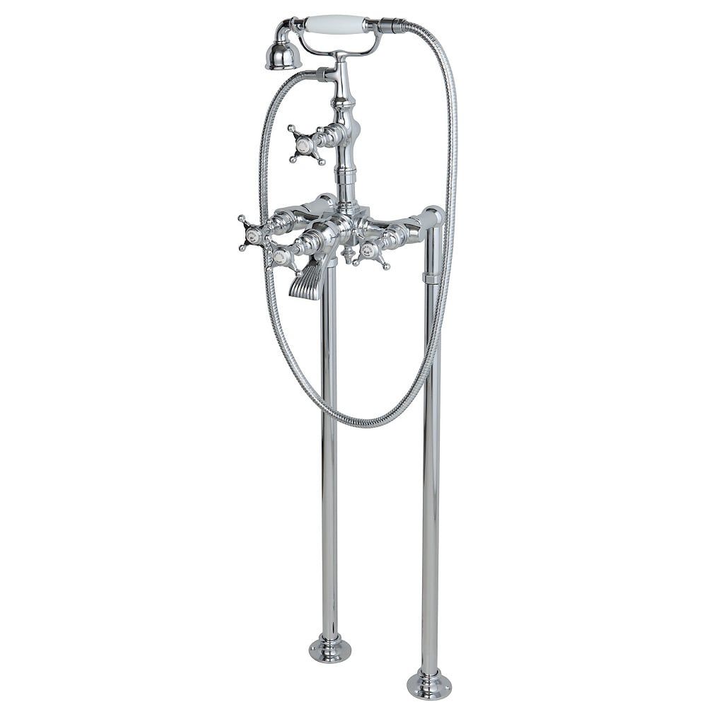 Vòi bồn tắm có sen cầm tay gắn sàn cổ điển bằng đồng Villa D'Este - 030103