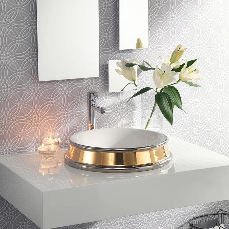  Chậu lavabo bán âm bàn Amalia Luxury Ring Mate - 0404M43M42 