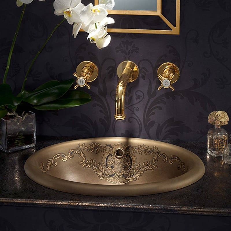 Chậu lavabo dương vành Luisa Brown Heraldry - 0423DO