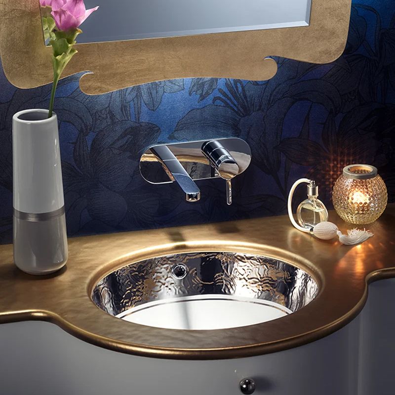  Chậu lavabo âm bàn Clarissa Bass Relief Platinum Band - 0426BRPB 