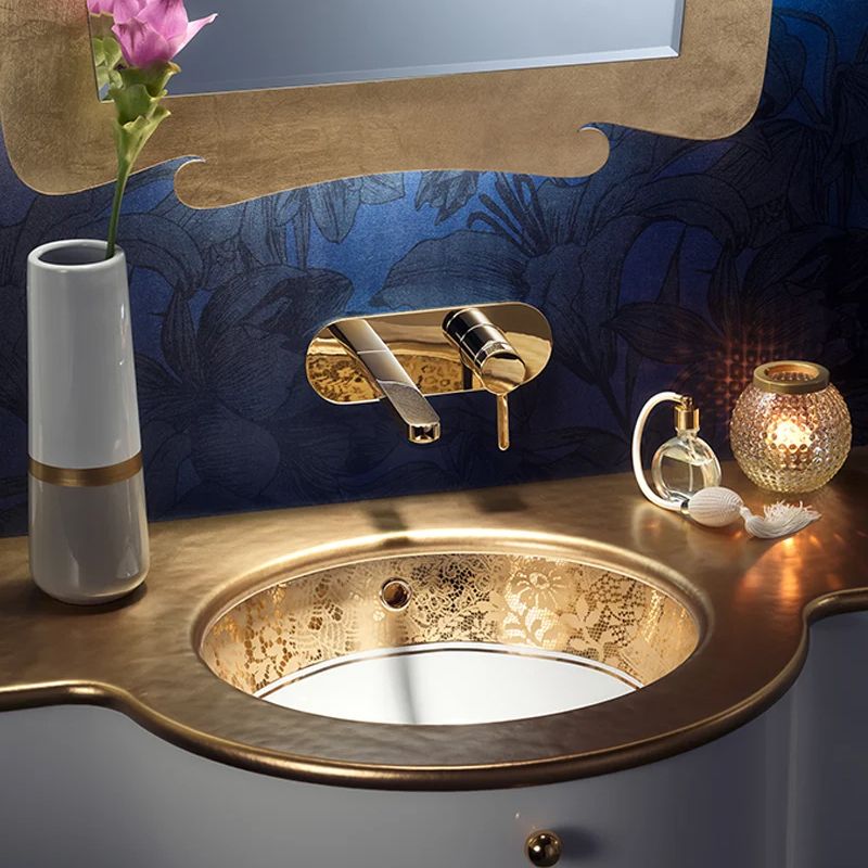  Chậu lavabo âm bàn Clarissa Gold Lace Band - 0426GLB 