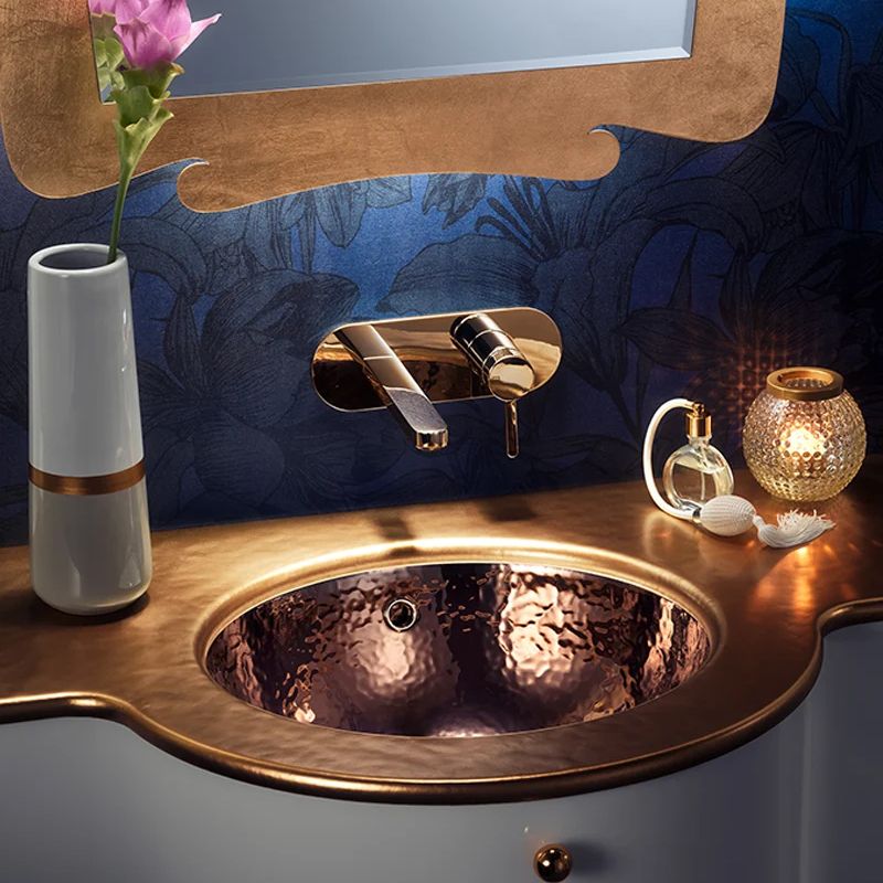  Chậu lavabo âm bàn Clarissa Hammered Copper - 0426HC 