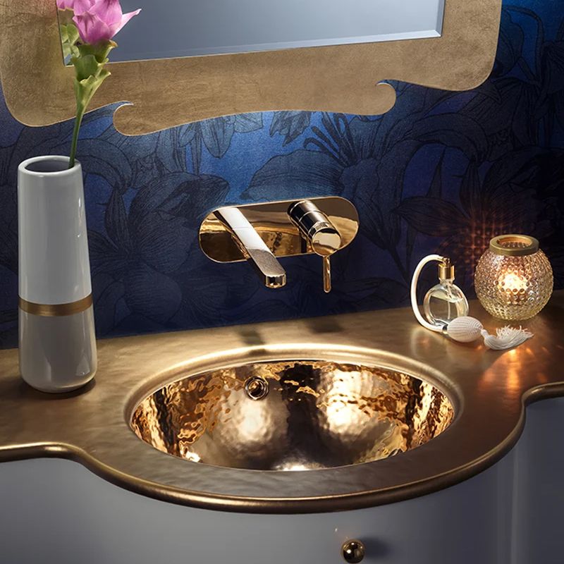 Chậu lavabo âm bàn Clarissa Hammered Gold - 0426HG