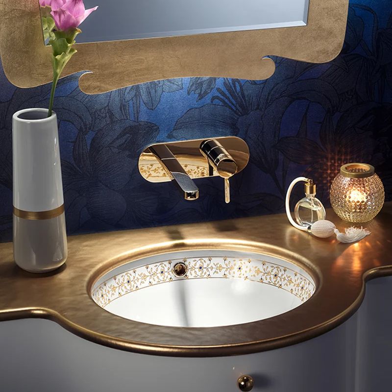  Chậu lavabo âm bàn Clarissa Sapphire Flower - 0426SF 