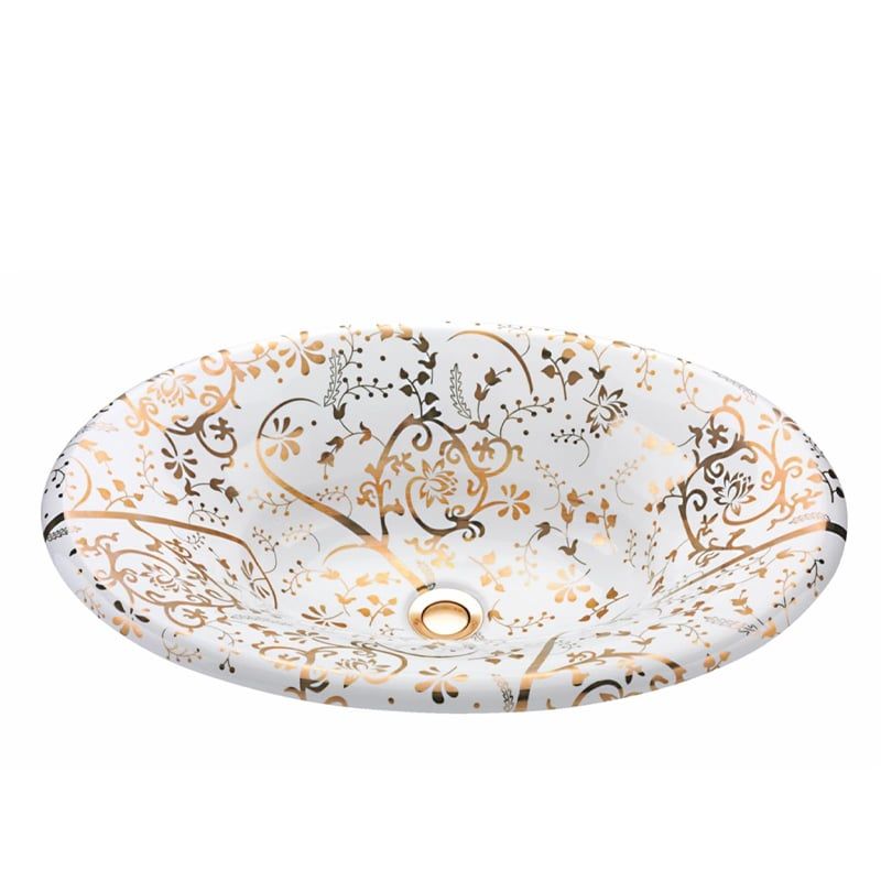 Chậu lavabo dương vành Bregno Gold Spiral Influence - 0460GSI