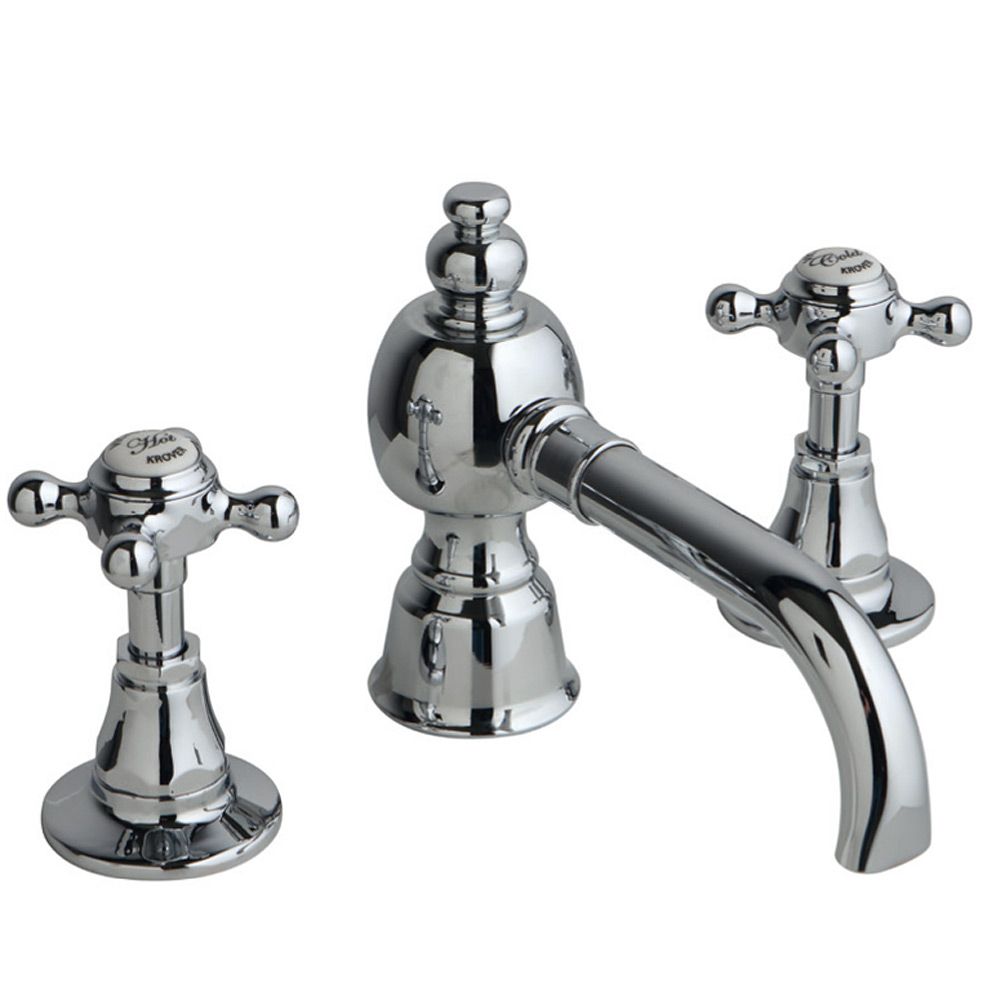 Vòi chậu lavabo 3 lỗ cổ điển bằng đồng Victoria - 060201