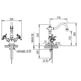  Vòi chậu rửa mặt cổ điển bằng đồng Anthea - 06208 