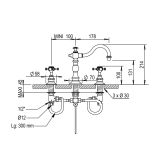  Vòi chậu rửa mặt cổ điển bằng đồng Anthea - 10260 