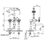  Vòi bồn tắm cổ điển bằng đồng Anthea - 10435 