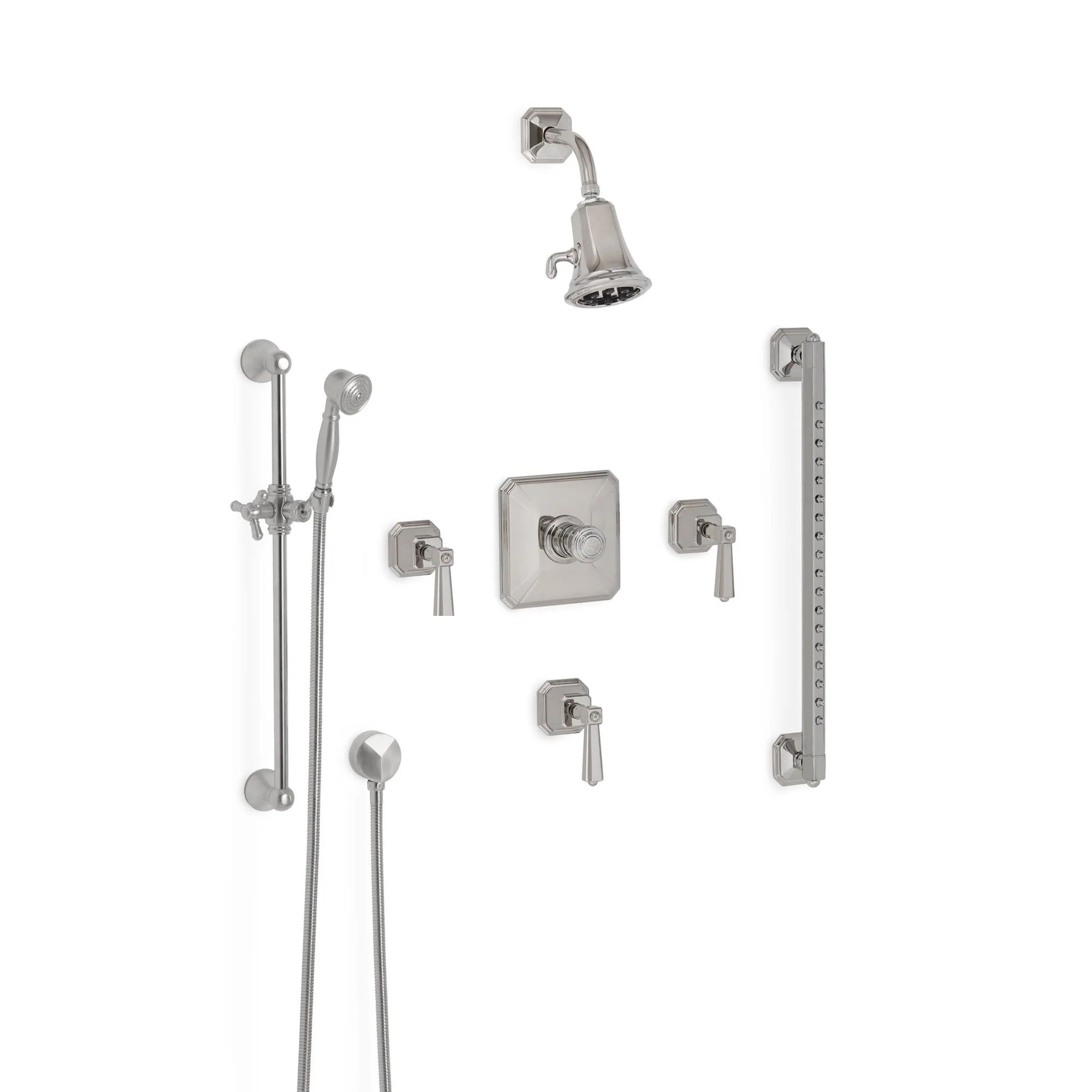  Vòi sen âm tường cổ điển điều chỉnh nhiệt độ Harrison Lever bằng đồng - SHOWER1 