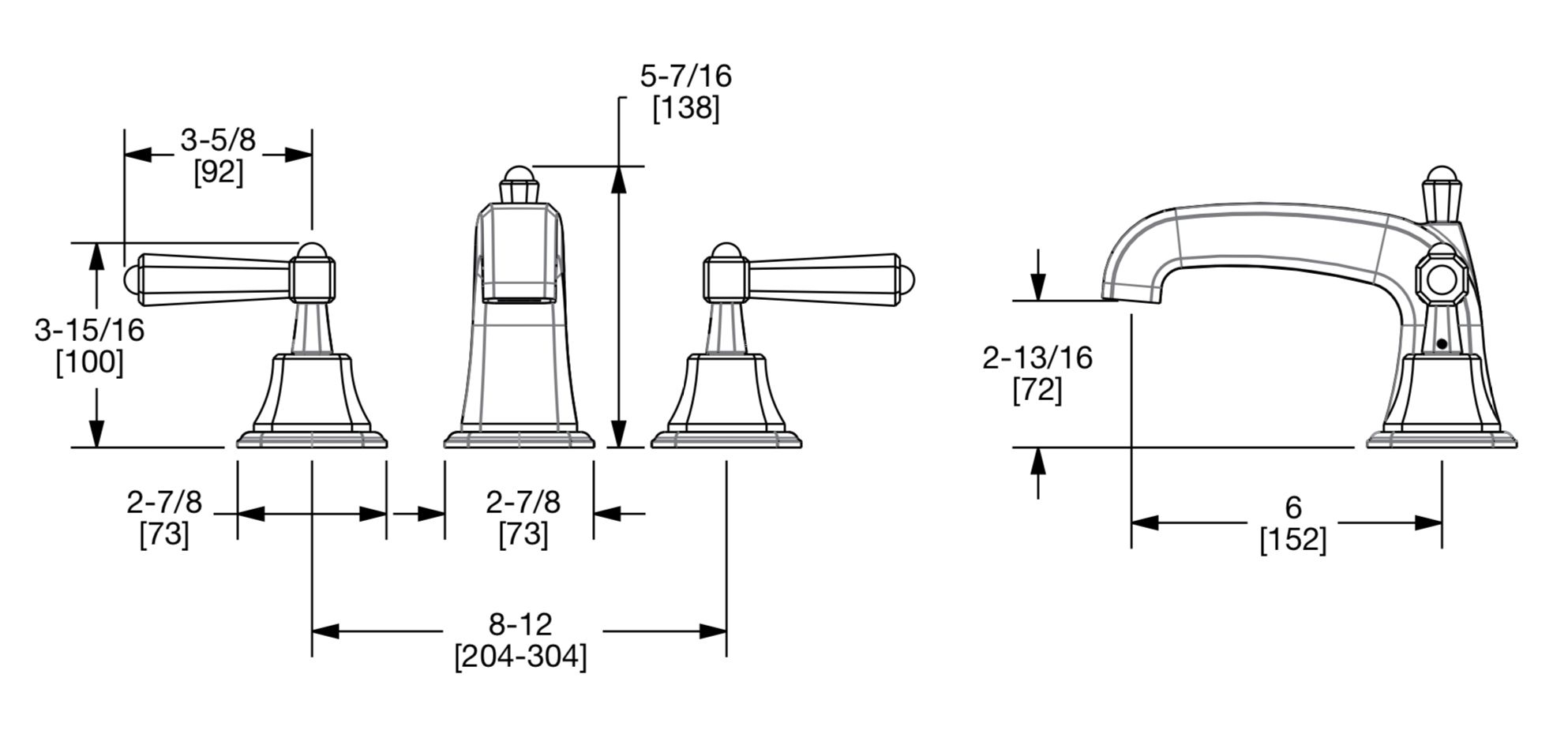  Vòi chậu rửa mặt cổ điển Harrison bằng đồng - 0980BSN 