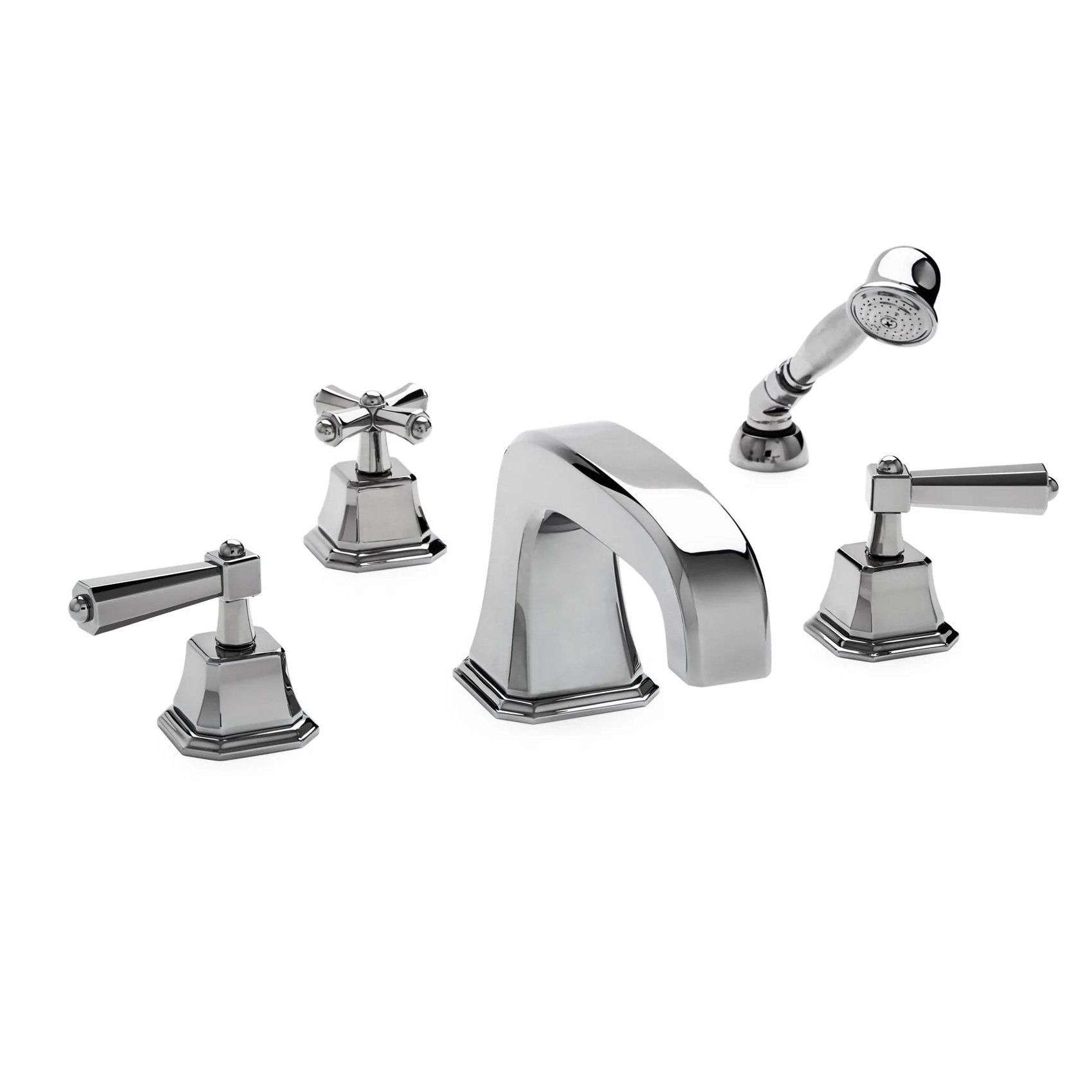 Vòi bồn tắm năm lỗ cổ điển Harrison bằng đồng - 0980DTS824S