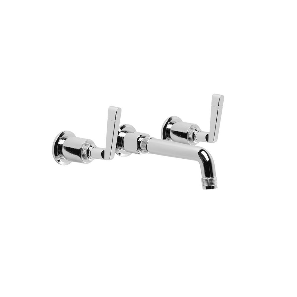 Vòi chậu lavabo gắn tường dài 185mm bằng đồng Industrica