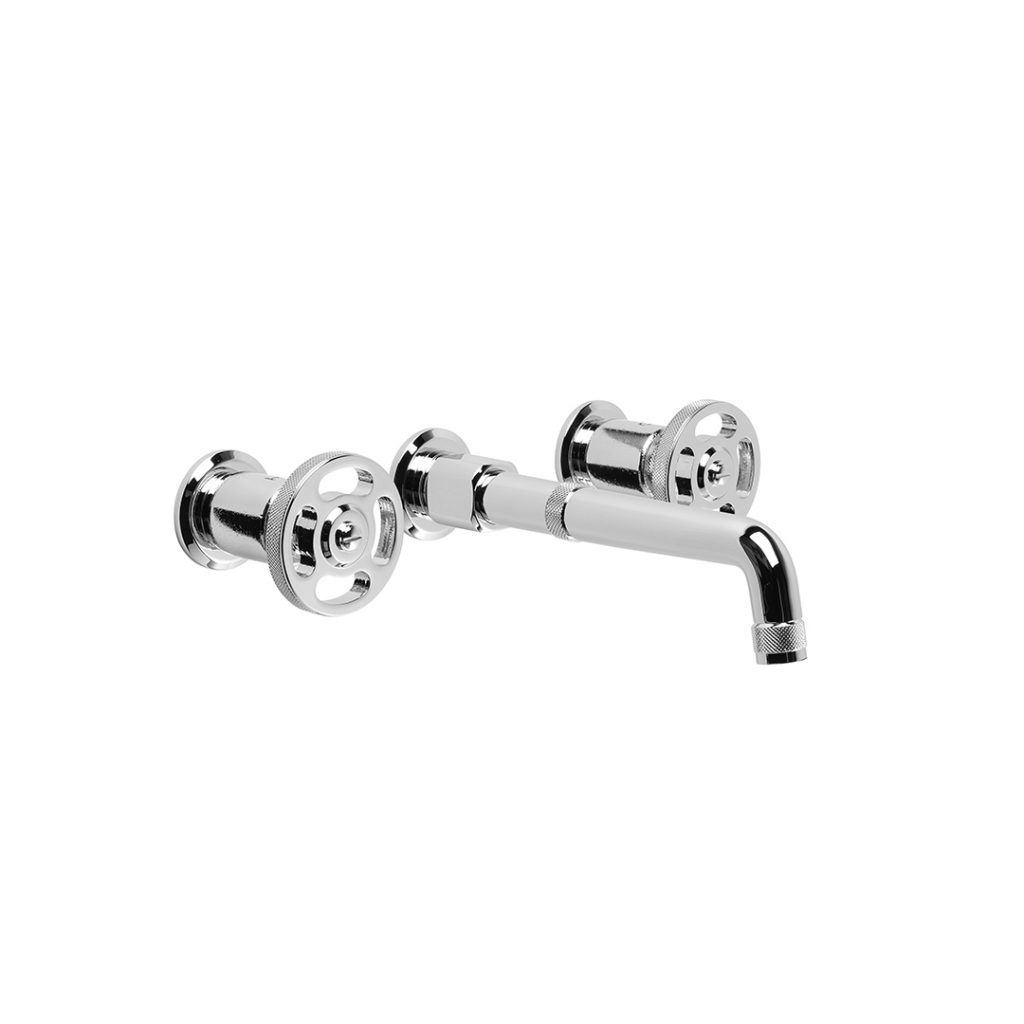 Vòi chậu lavabo gắn tường dài 235mm bằng đồng Industrica