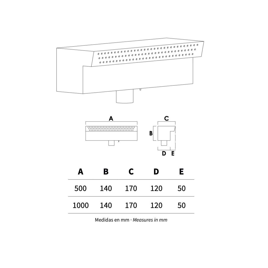 Thác nước hồ bơi âm tường ngoài trời bằng AISI 316L stainless steel (chống thời tiết đại dương) - AQA105A