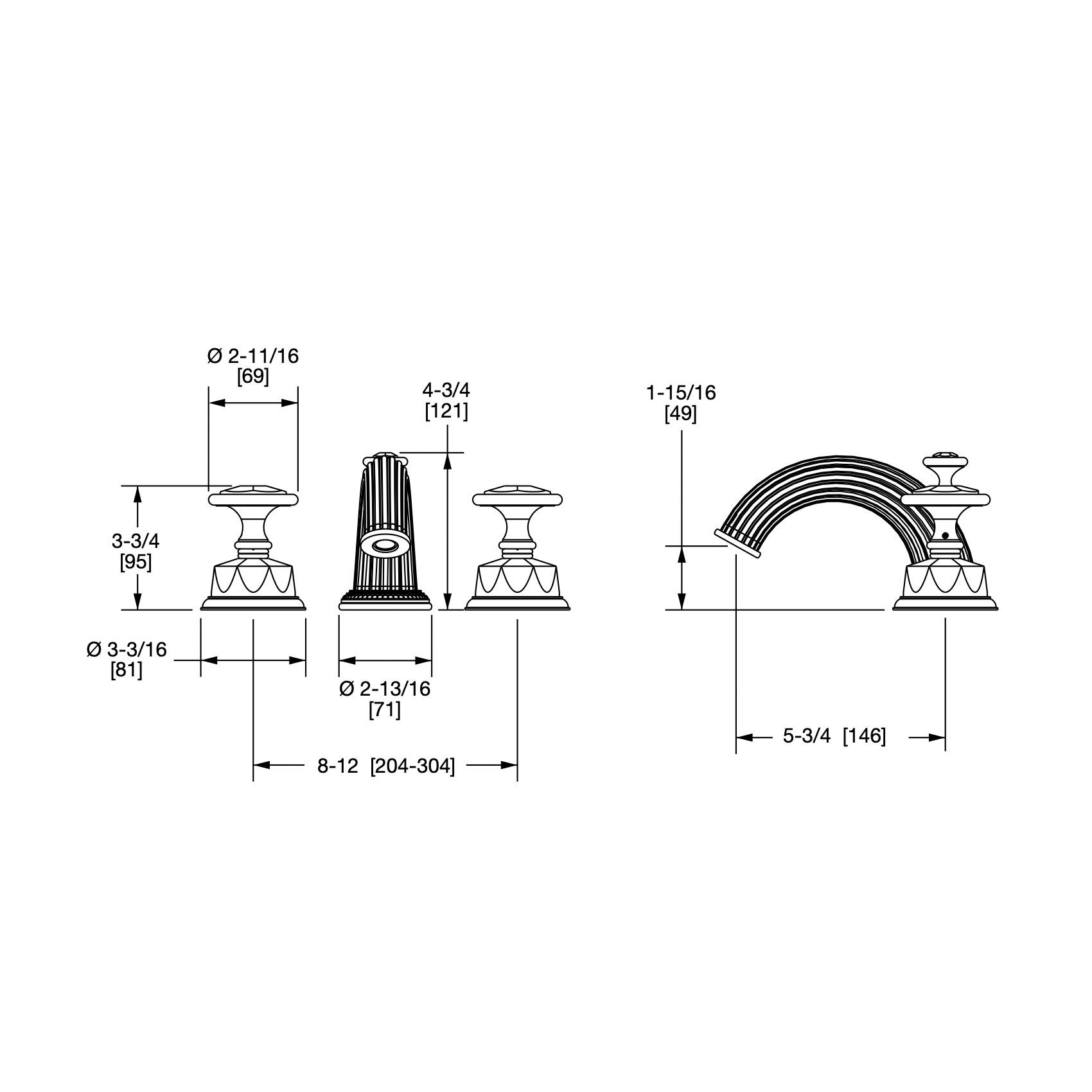  Vòi chậu lavabo cổ điển Amethyst bằng đồng - 1065BSN821-AMET 