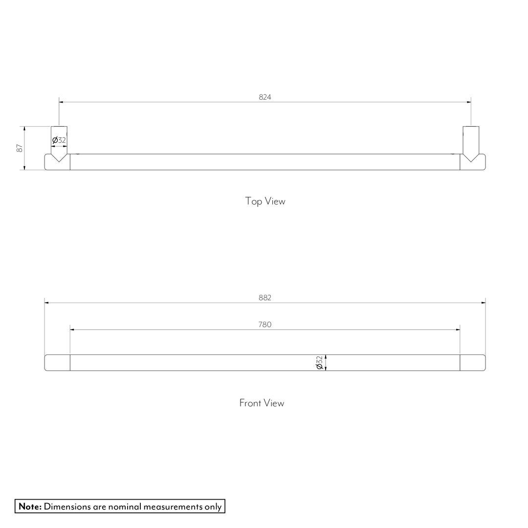 Thanh treo khăn tắm dài 882mm bằng stainless steel 316 Orila