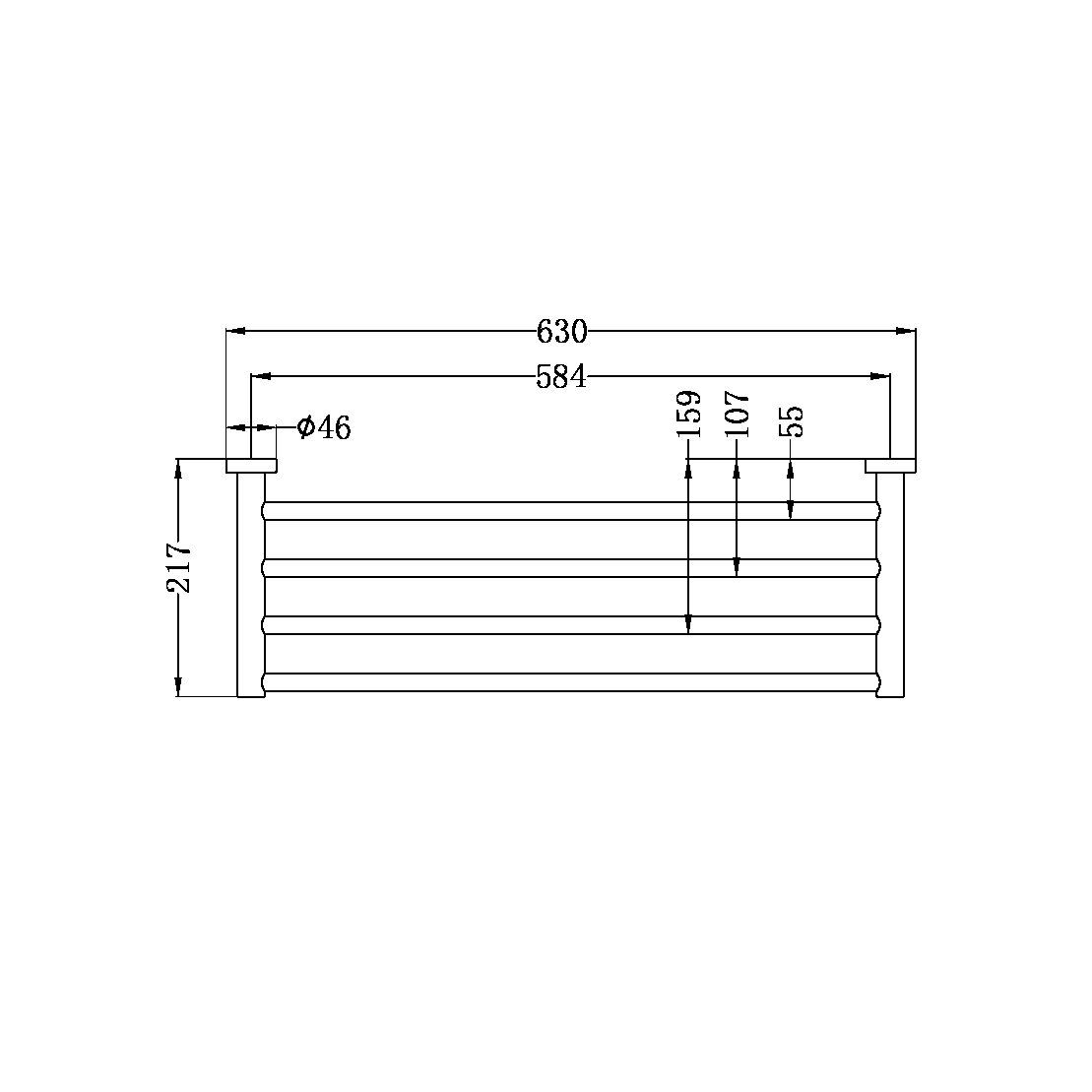 Kệ khăn treo tường phòng tắm dài 630mm stainless steel Accem - 1989