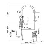  Vòi chậu rửa mặt cổ điển 802 bằng đồng - 2002RLX040 