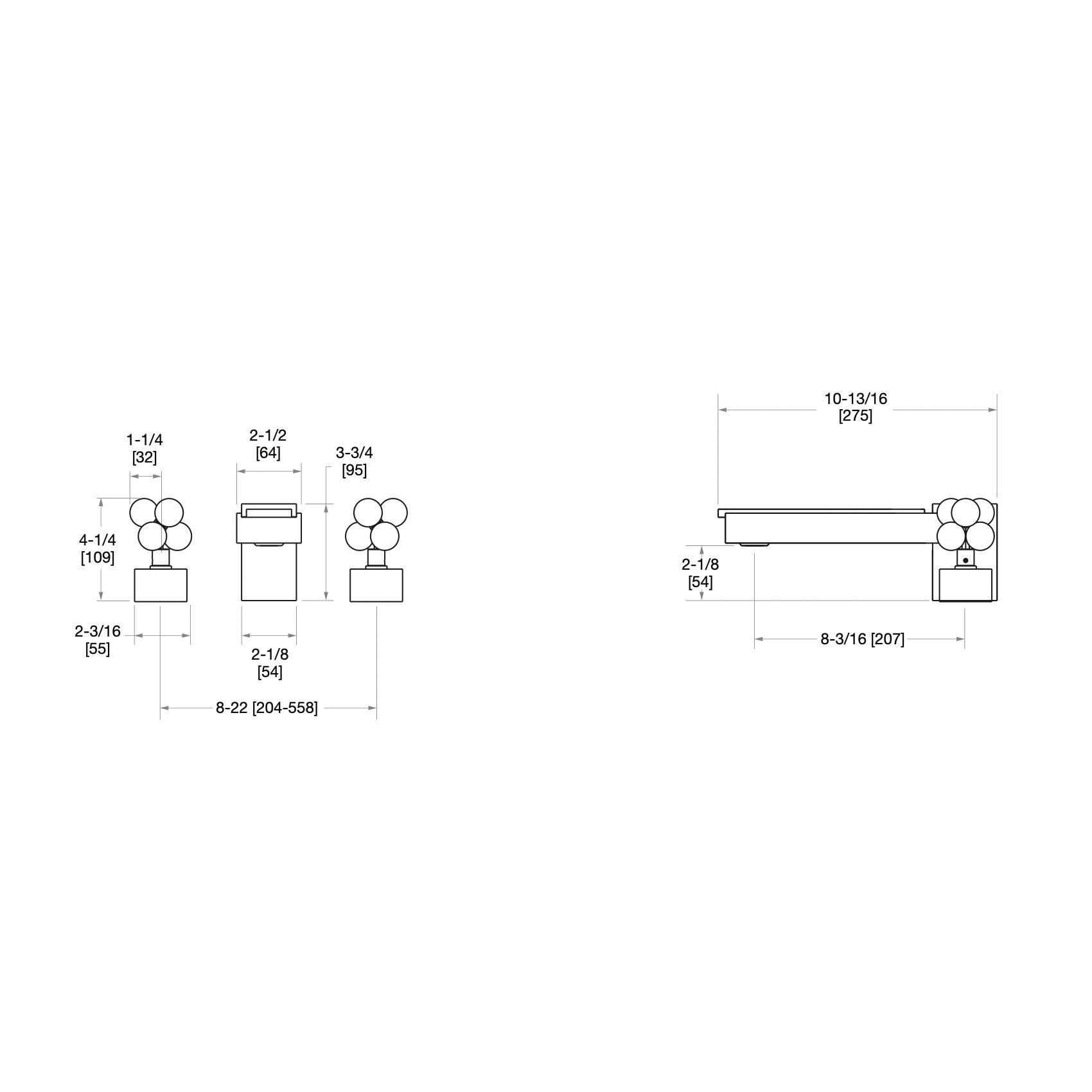  Vòi bồn tắm ba lỗ Apollo Metal bằng đồng - 2005DKT801 