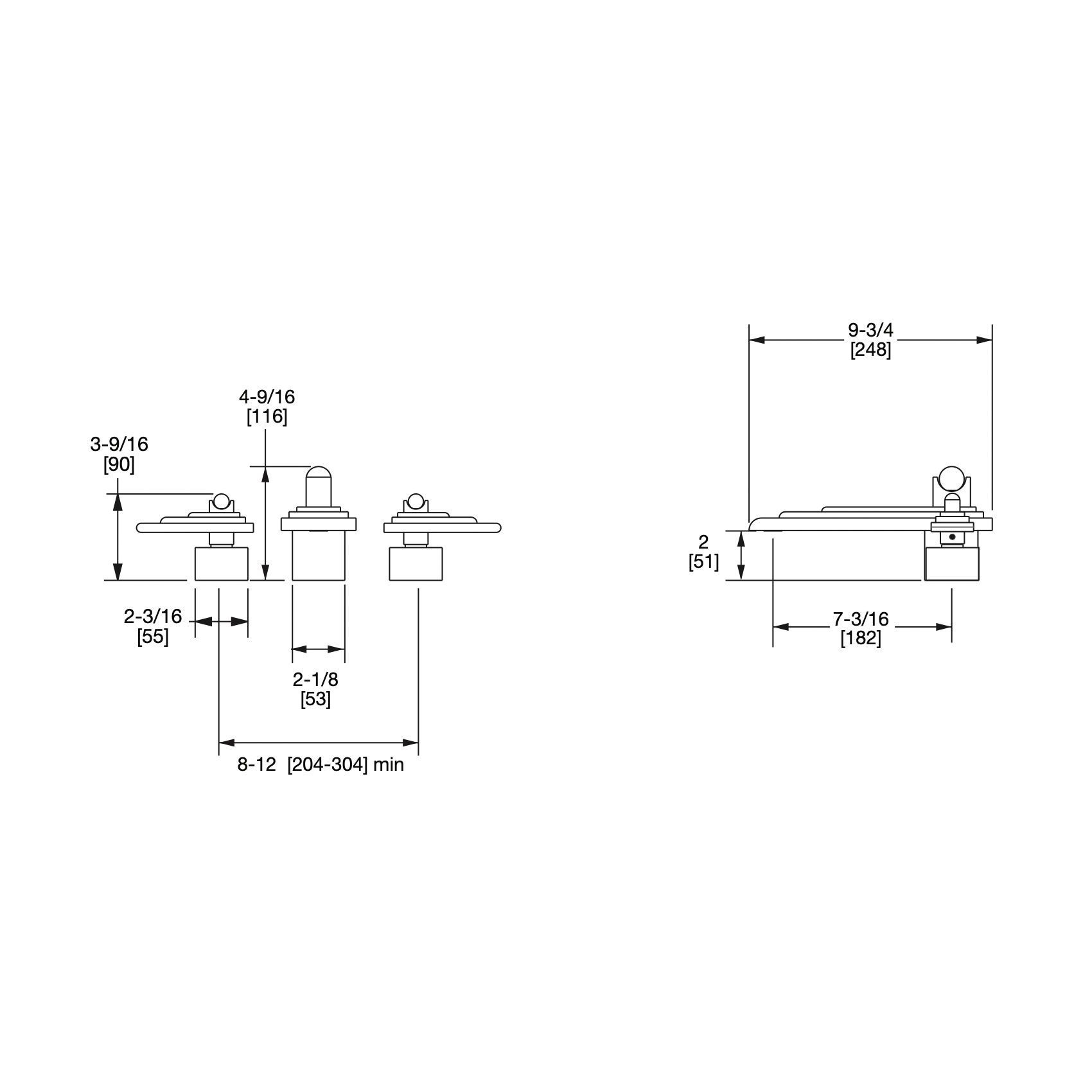  Vòi bồn tắm ba lỗ Nouveau bằng đồng - 2010DKT802 