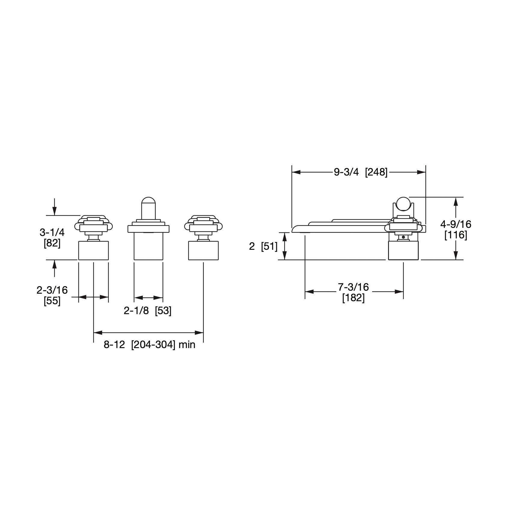  Vòi bồn tắm ba lỗ Nouveau bằng đồng - 2015DKT802 