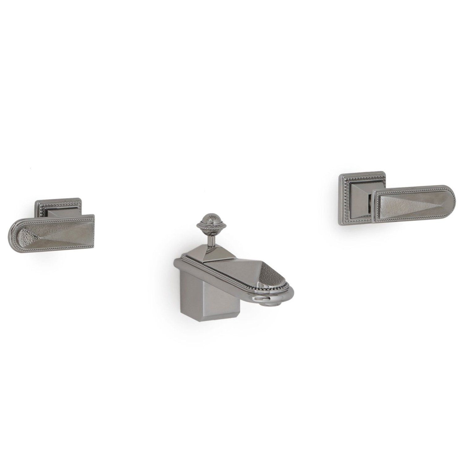 Vòi bồn tắm ba lỗ gắn tường cổ điển Hammered Pyramid bằng đồng - 2050TUB803-HMRD