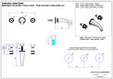  Vòi chậu rửa mặt gắn tường cổ điển Alizé Chiseled bằng đồng - 1303 