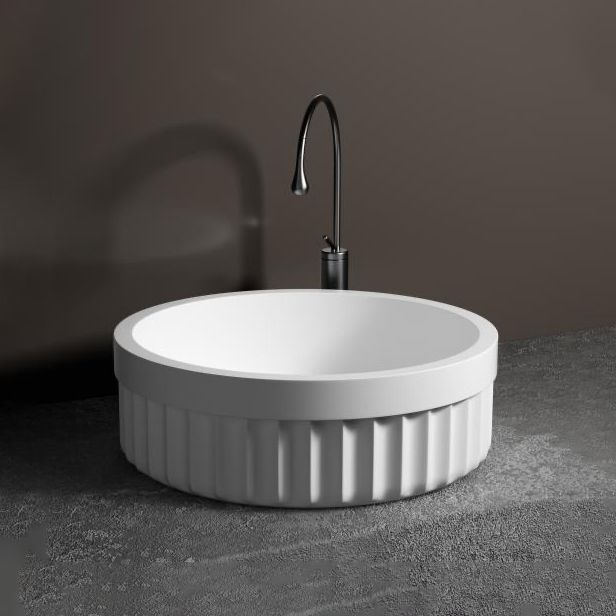  Chậu lavabo solid surface tròn đường kính Ø400mm - 2114 