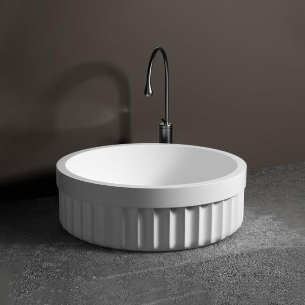 Chậu lavabo solid surface tròn đường kính Ø400mm - 2114