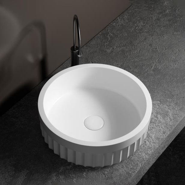 Chậu lavabo solid surface tròn đường kính Ø400mm - 2114