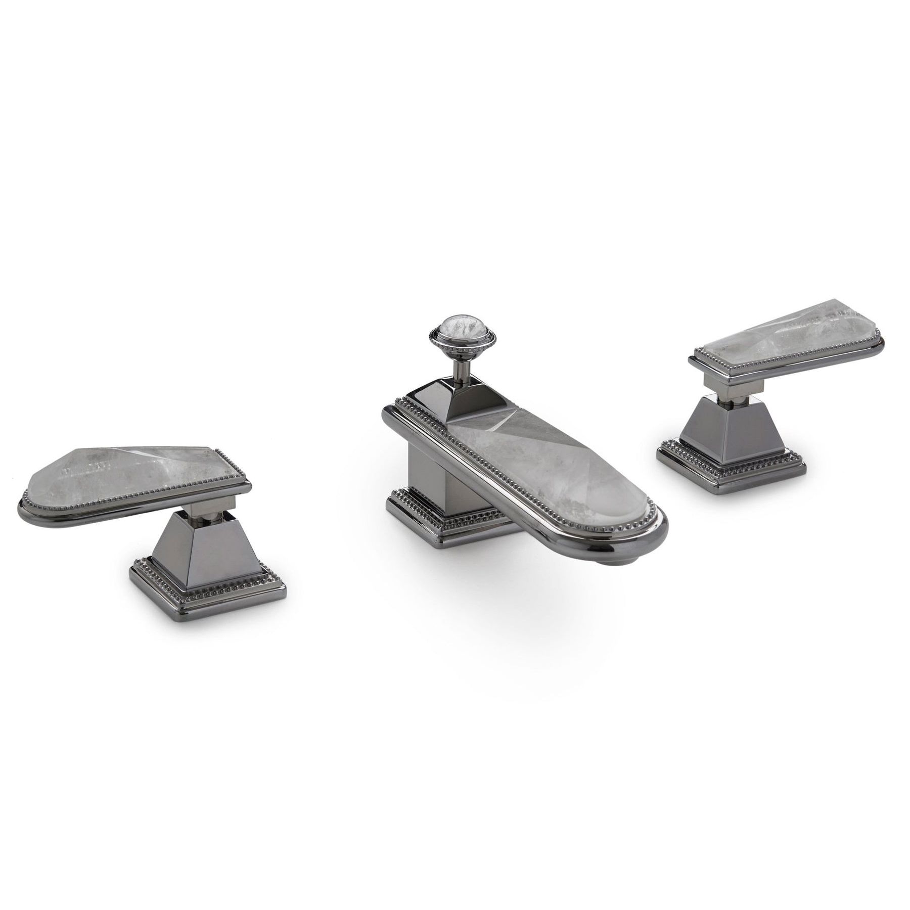 Vòi chậu rửa mặt cổ điển Rock Crystal Pyramid bằng đồng - 2150BSN-P-RKCR