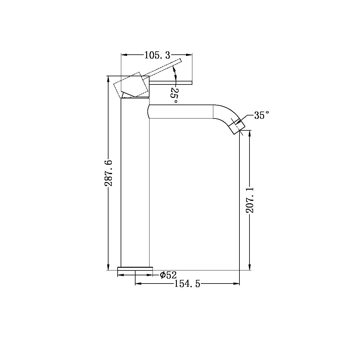 Vòi chậu lavabo cao 287mm bằng đồng Accem - 221901a