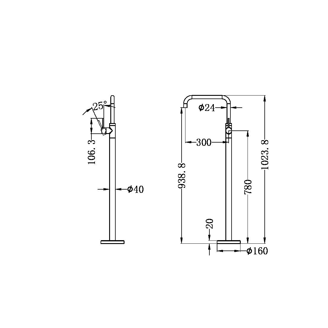 Vòi bồn tắm gắn sàn bằng đồng Accem - 221903B