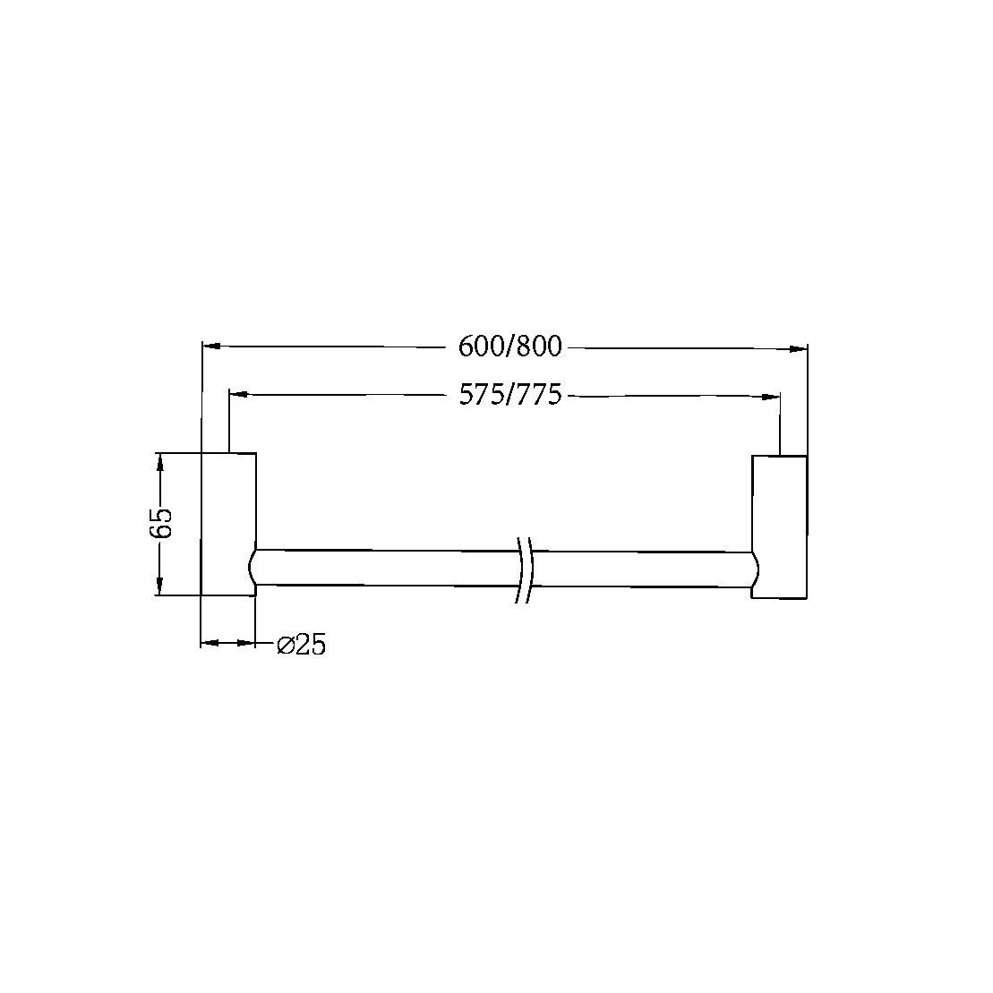 Thanh treo khăn phòng tắm dài 600/800mm stainless steel Accem - 2324