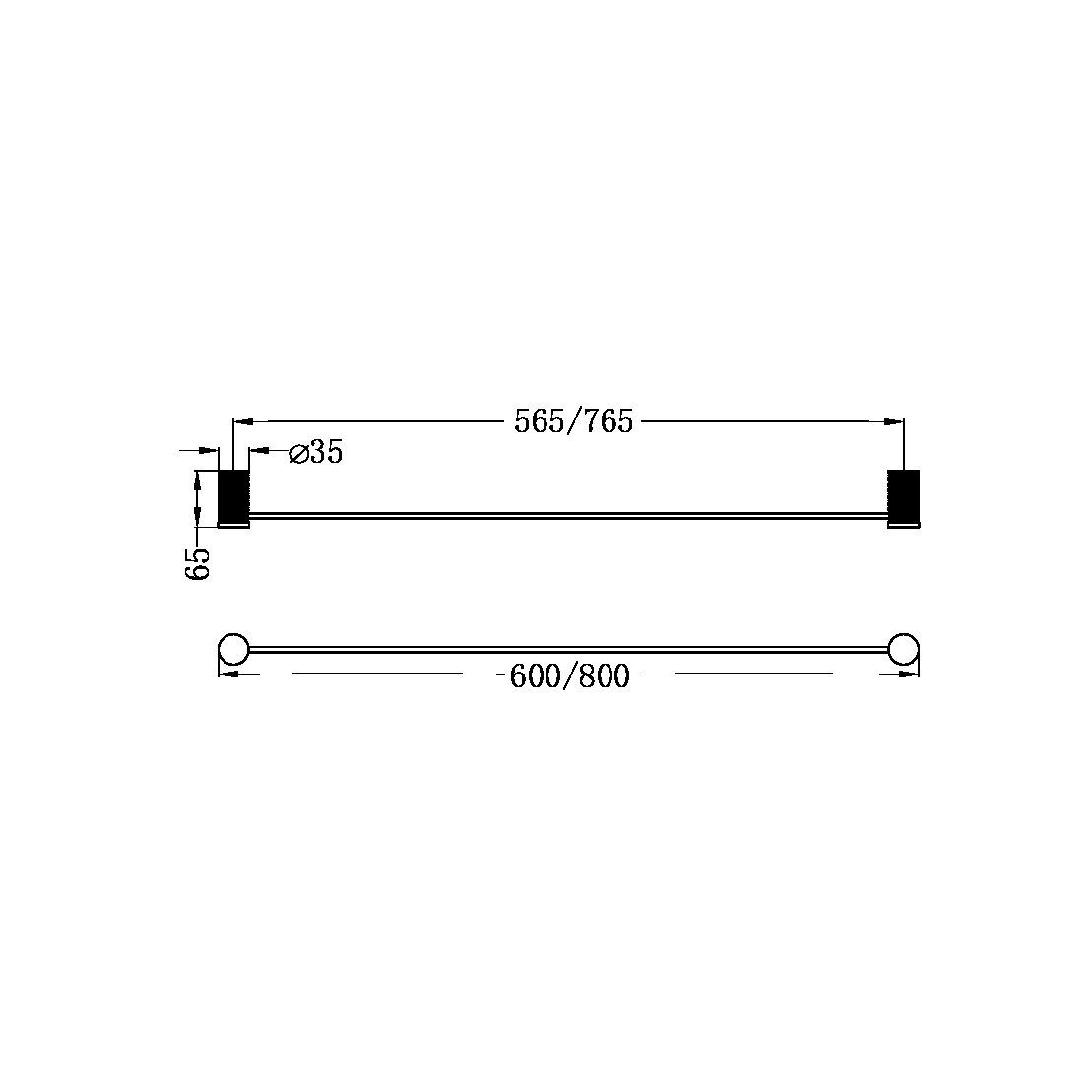 Thanh treo khăn phòng tắm dài 600mm bằng đồng Lapone - RN2524