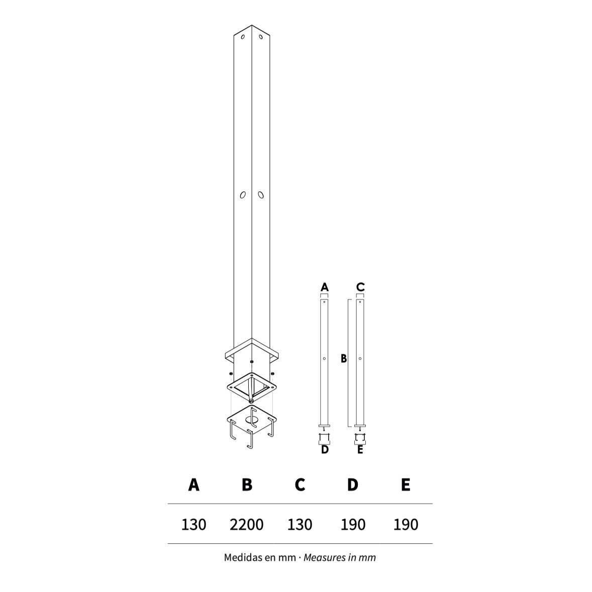 Sen cây 4 đầu ngoài trời bằng AISI 316L stainless steel (chống thời tiết đại dương) - AQA964
