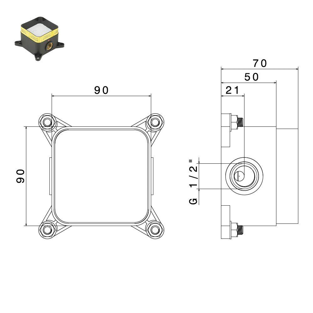  Vòi chậu rửa mặt chân dài bằng đồng Nio - 68918E 