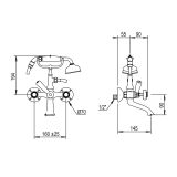  Vòi bồn tắm gắn tường cổ điển bằng đồng Coventry - 28414 