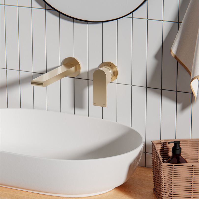 Vòi chậu lavabo gắn tường dài 187mm bằng đồng Biane - RN321510e
