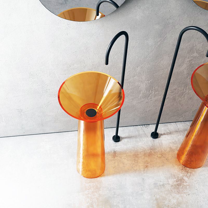 Chậu rửa lavabo chân dài trong suốt - 325TZ-WT