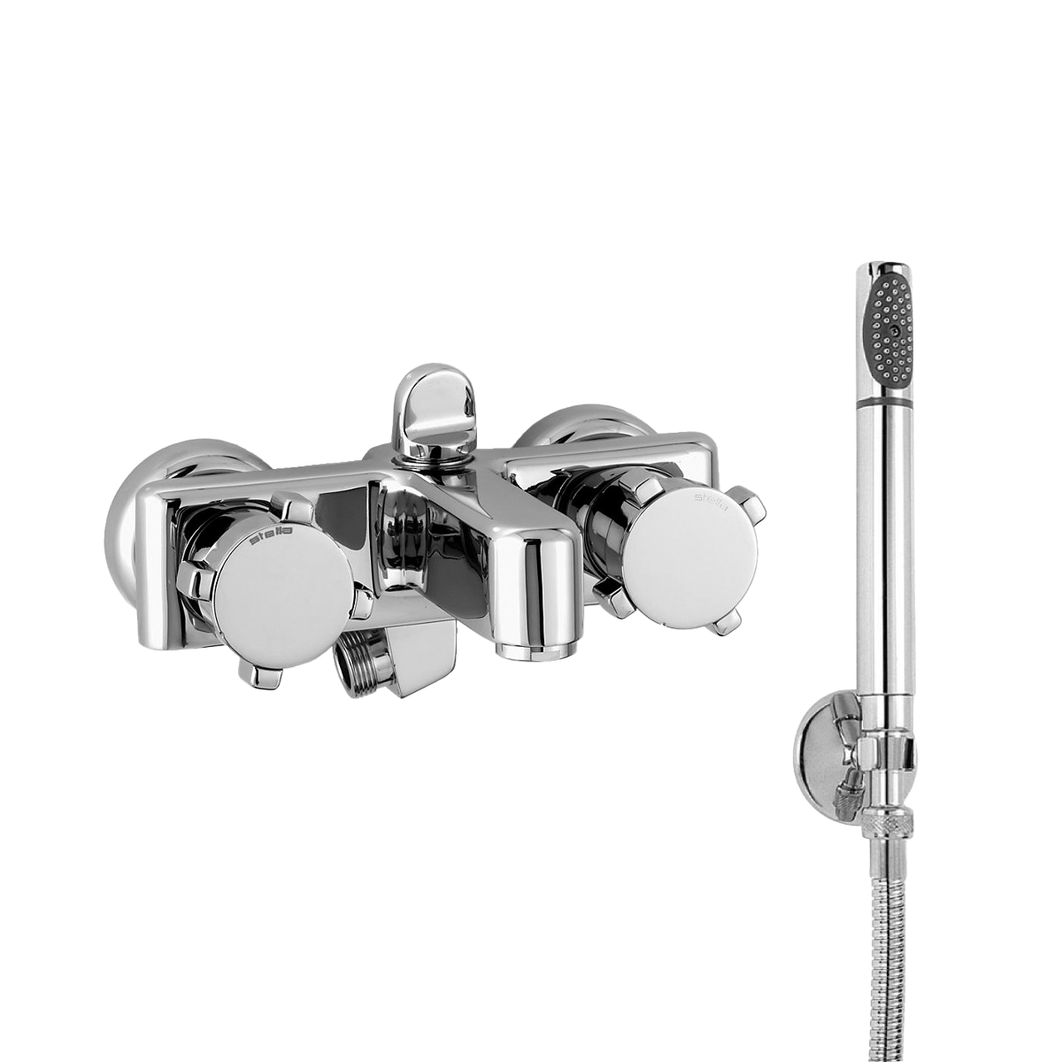 Vòi bồn tắm gắn tường có vòi sen cầm tay bằng đồng Aster - 3267-304