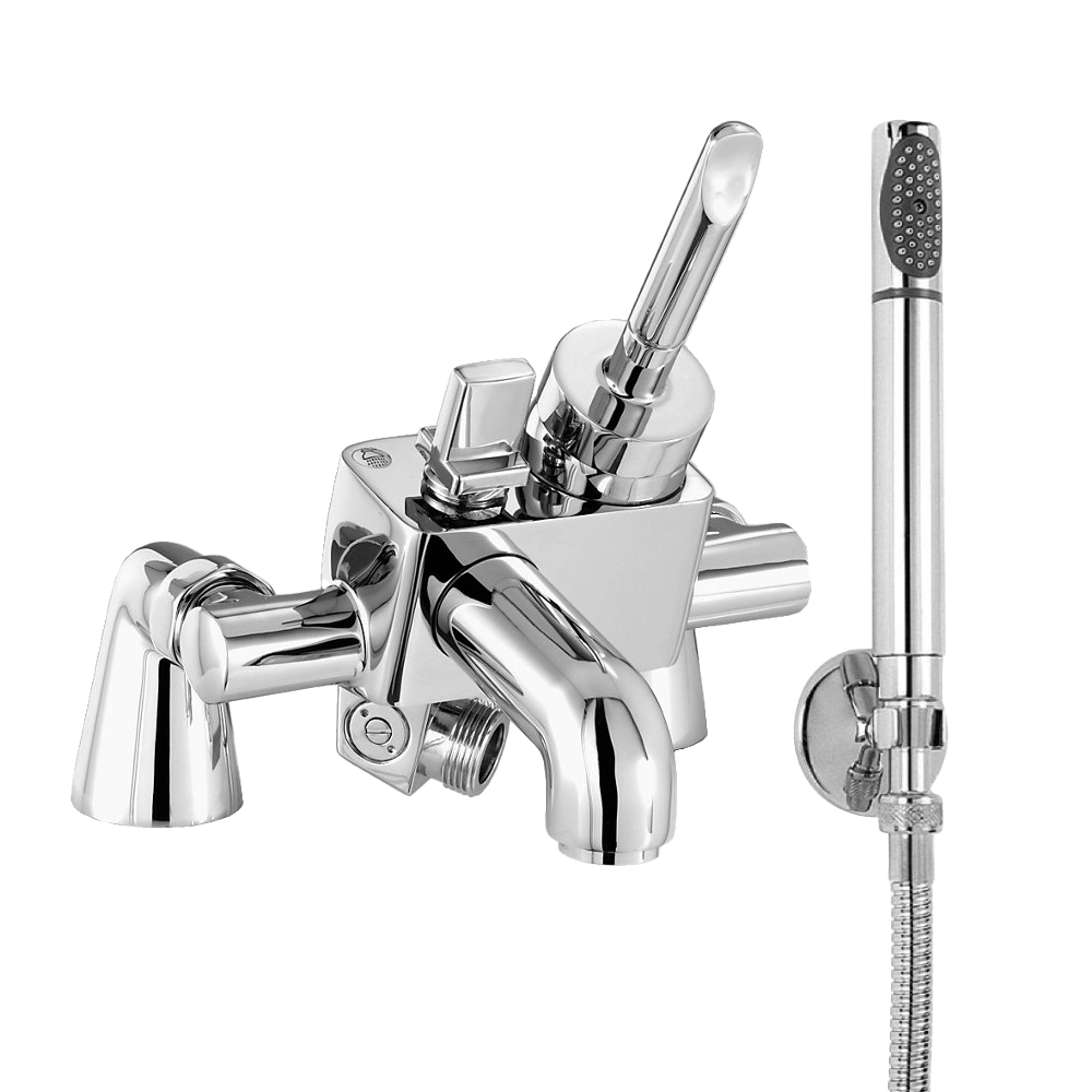 Vòi bồn tắm có vòi sen cầm tay gắn thành bằng đồng Box - 3267RG