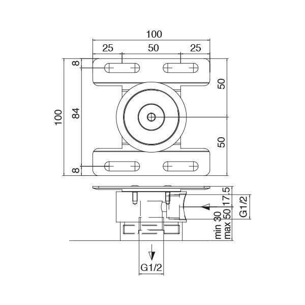  Vòi chậu lavabo âm trần Z316 stainless steel - 3301BLI090 