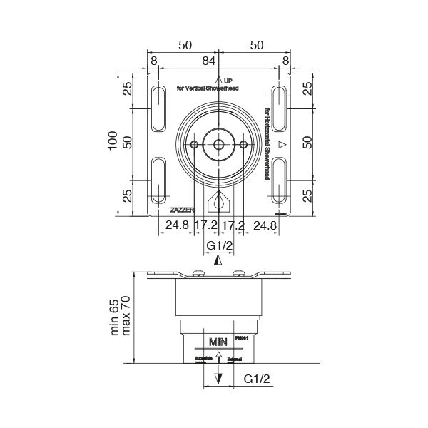  Vòi sen gắn tường Z316 stainless steel - 3301UDI110 