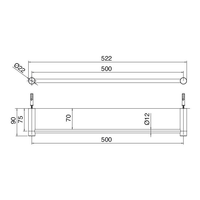  Thanh treo khăn tắm 500mm Z316 stainless steel - 33A06001A00 