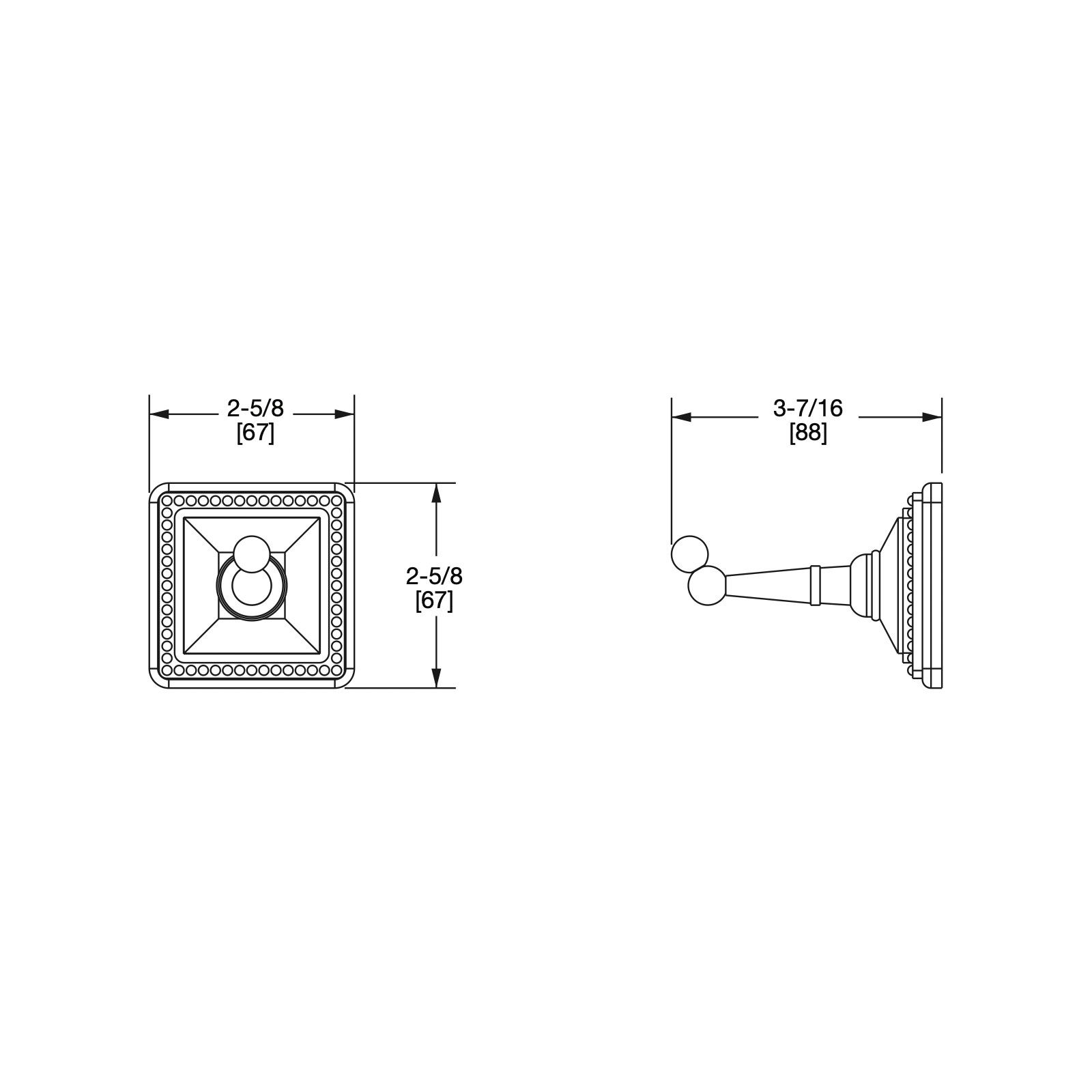  Móc treo áo Pyramid bằng đồng - 3402-MLIN 