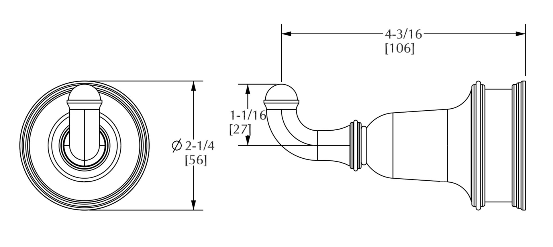  Móc treo áo Grey bằng đồng - 3408 