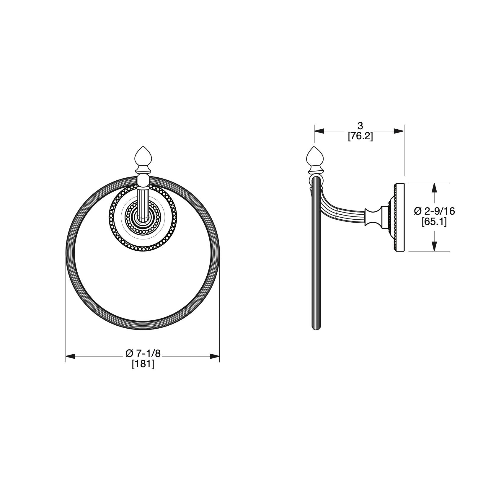  Móc tròn treo khăn Classical bằng đồng - 3415 