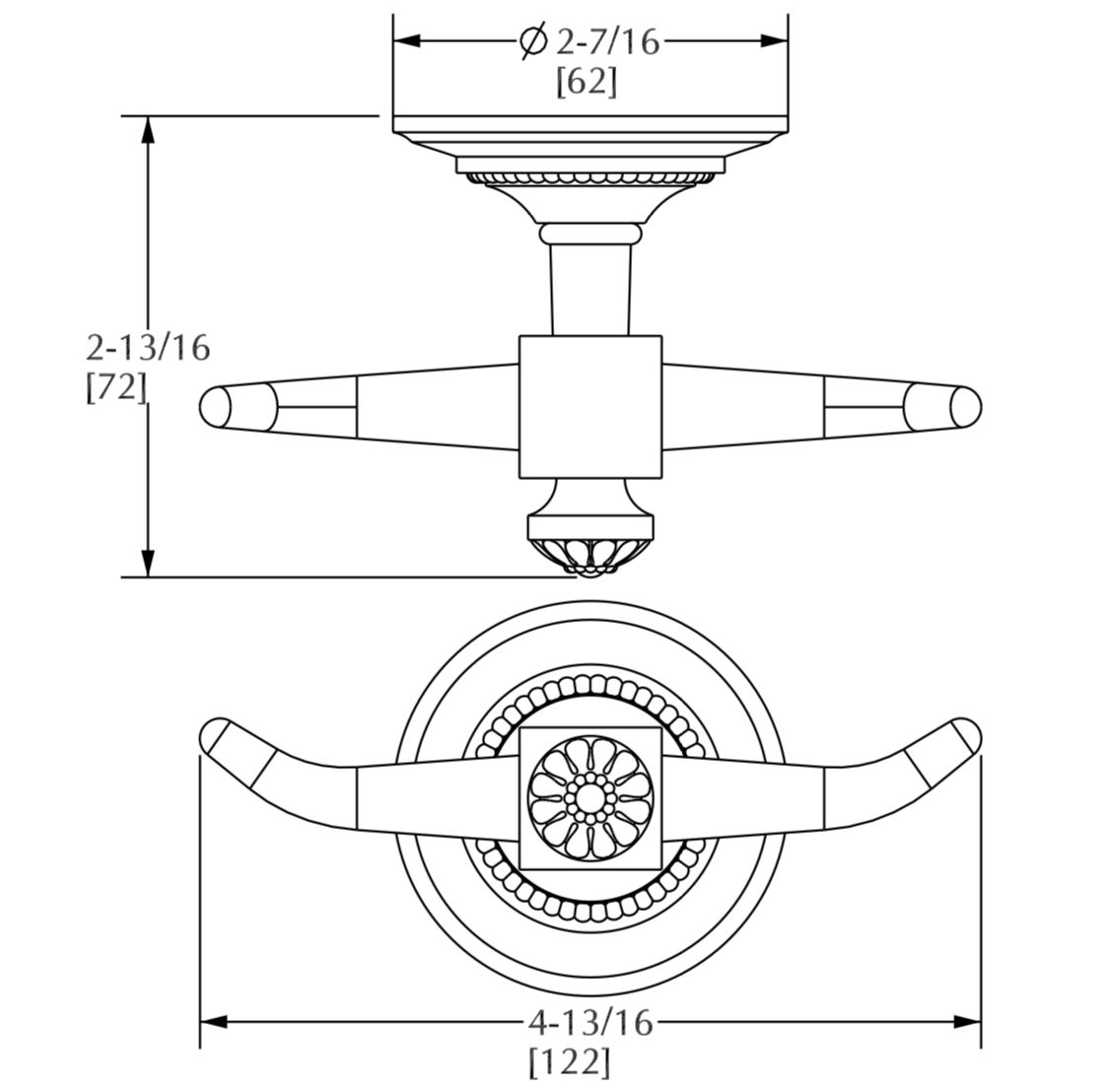  Móc treo áo đôi Acanthus bằng đồng - 3441 